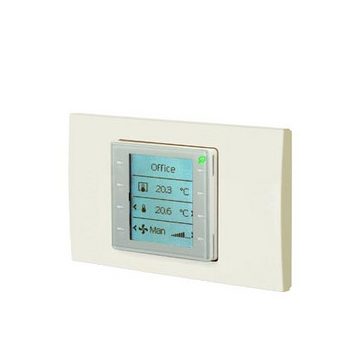 Модуль комнатный с KNX PL-Link, датчиком температуры, конфигурируемый с горизонтальной белой рамкой (3 горизонтальных модуля) — оборудование Siemens